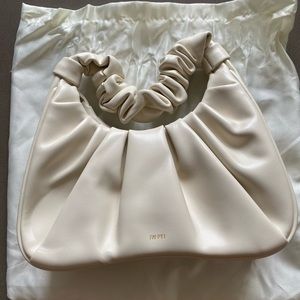 JWPEI GABBI RUCHED HOBO HANDBAG - IVORY